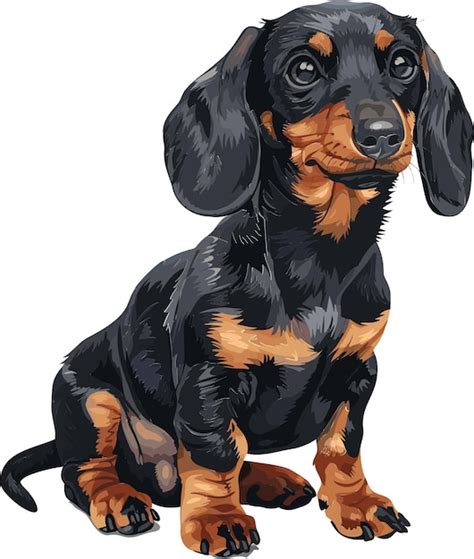 A drawing of a dog called a dachshund | Premium Vector