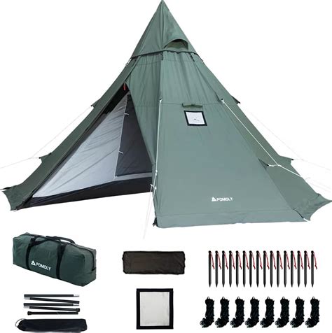 Amazon.com : Canvas Hot Tent Tipi Tent (70% Cotton) 3-6 Person Camping ...