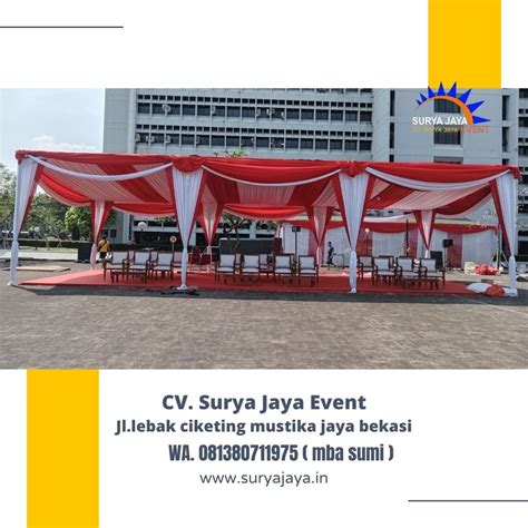 Sewa Tenda Plafon Kain Serut Merah Putih di Jakarta