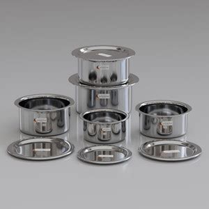 MKIU Pack of 5 Stainless Steel Stainless Steel Tope Set of 5 Pcs (400ml ...