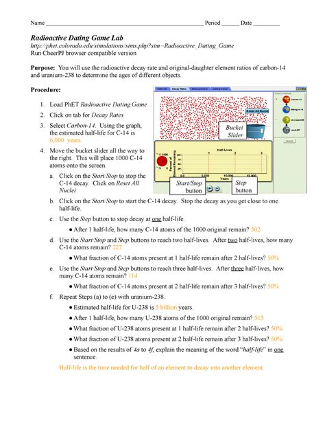 Radioactive Dating Game Phet