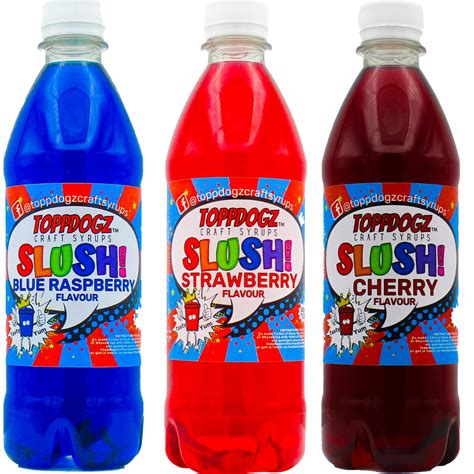 Buy TOPPDOGZ Slush 3 x 500ml Blue Raspberry, Strawberry & Cherry Home ...