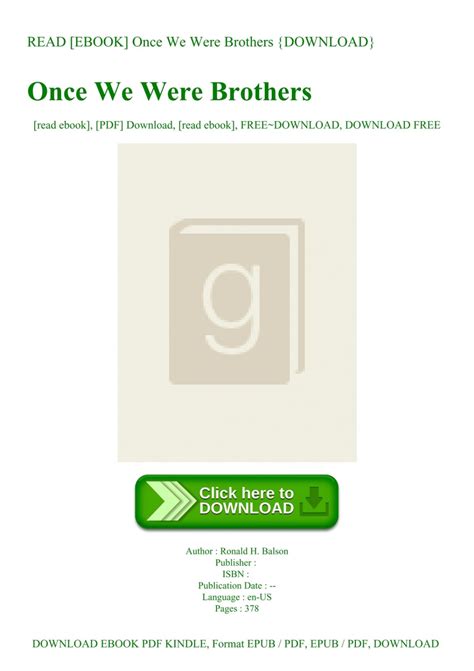 READ [EBOOK] Once We Were Brothers {DOWNLOAD}