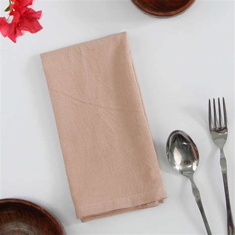 Set of 4 Rose Linen-Like Cotton Napkins, 18"