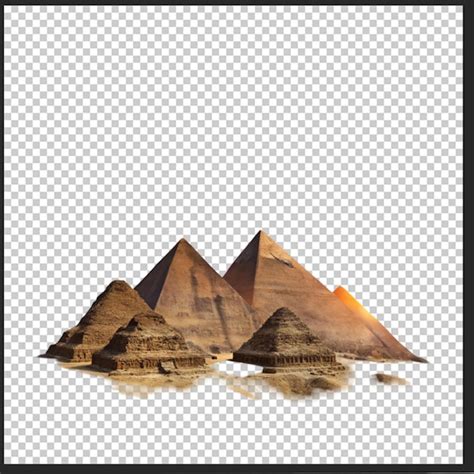 Pyramids at sunset isolated on the blank background | Premium AI ...