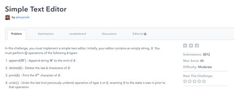 Image result for Simple Text Editor HackerRank Solution