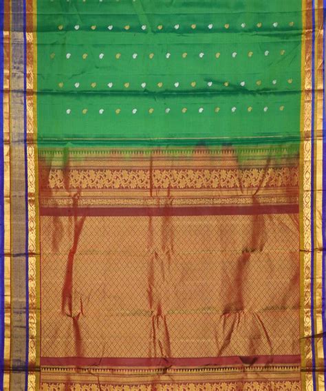 Jade green Handloom Gadwal SICO saree – TGSCO Handlooms