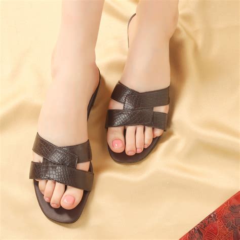 Brown Croc Slides