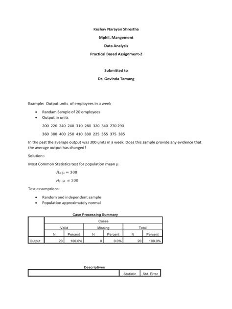 Image result for One Sample T-Test Example