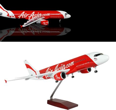 Amazon.com: 24-Hours 18” 1:80 Scale Model Airplane Air Asia A320 Plane ...