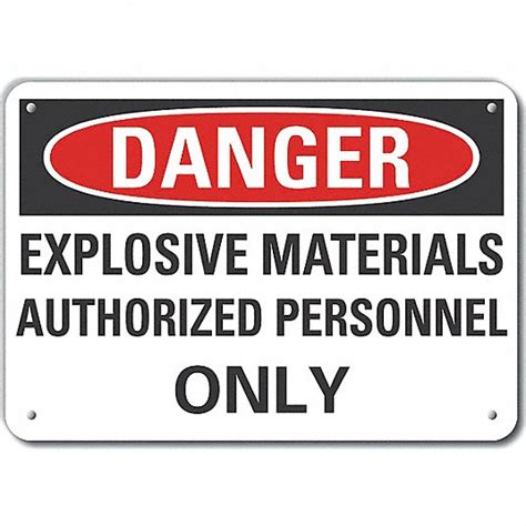Aluminum, Mounting Holes Sign Mounting, Reflective Explosive Materials ...