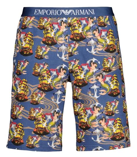 Buy Emporio Armani Men's Tattoo Inspired Stretch Cotton Bermuda Short ...