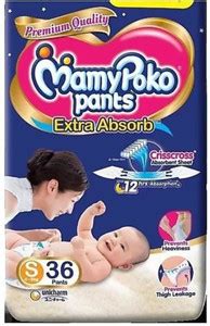 MamyPoko Pants Extra Absorb Baby Diapers, Size (Small 36 Pieces) - S ...