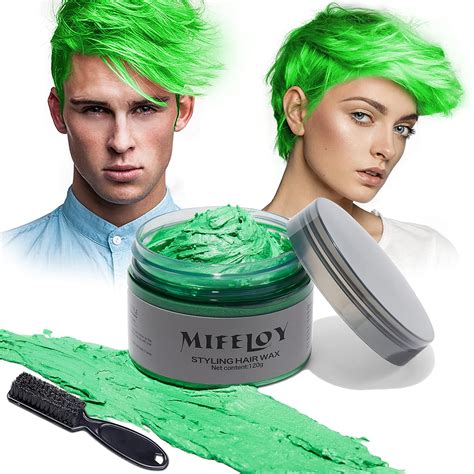 Amazon.com : Temporary Green Hair Spray Color Wax with Dye Brush ...