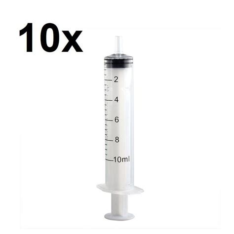 10x Disposable 10mL Syringe Luer Slip Tip Liquid Medical Clear Plastic ...
