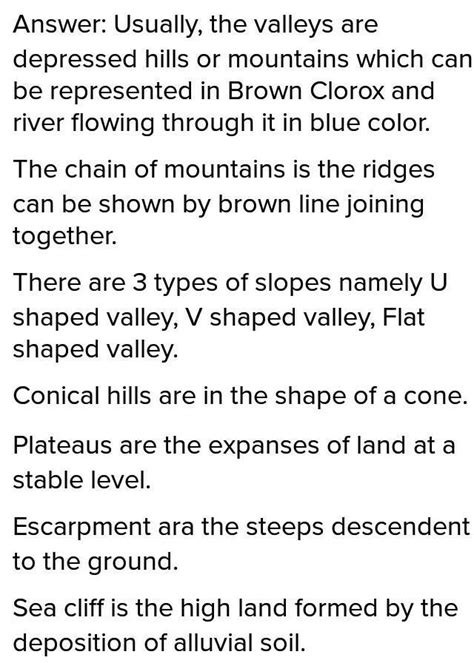 Drawing and recognising forms of important contours viz. valleys,ridges ...