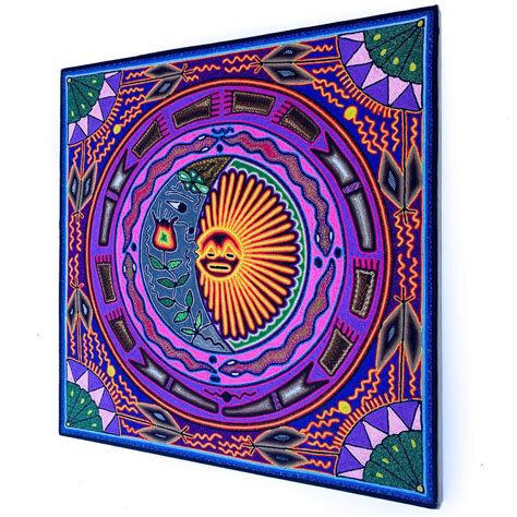 Huichol Yarn Painting (24" x 24") Mexican Indigenous Art – VivaMexico ...