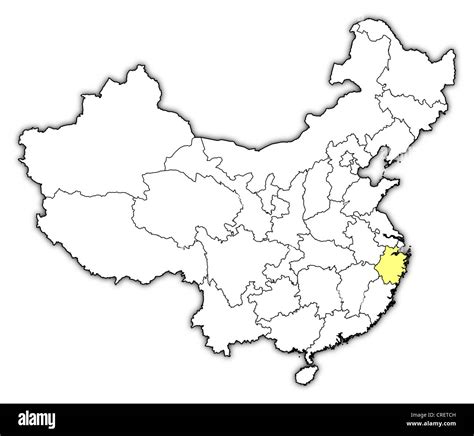 Political map of China with the several provinces where Zhejiang is highlighted Stock Photo - Alamy