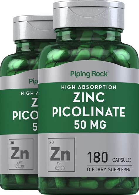 Zinc Picolinate (High Absorption Zinc), 50 mg, 180 Quick Release Capsules, 2 Bottles