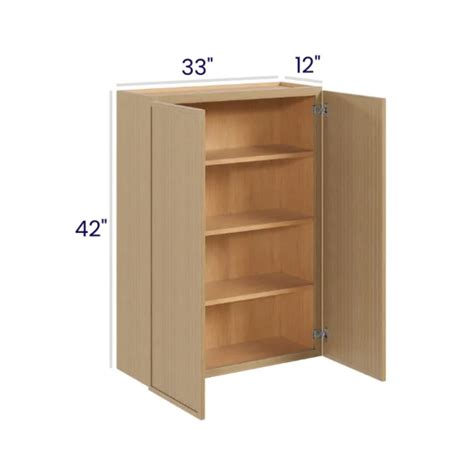 Slim White Oak - Wall Cabinet Double Door - 33"W X 42"H X 12"D With 2 ...