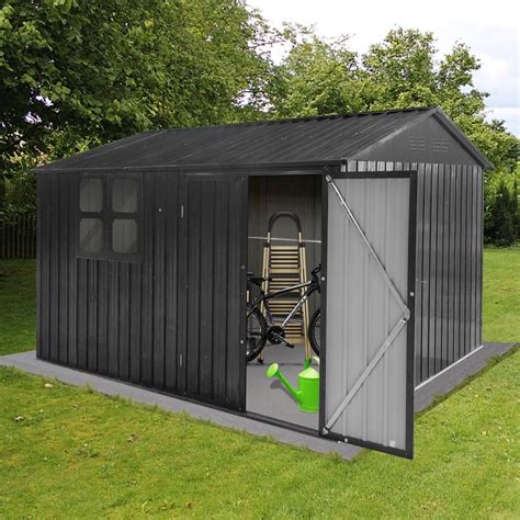 Outdoor Storage Shed 10x8 FT, Nordic Cottage Shed with Double Hinged ...