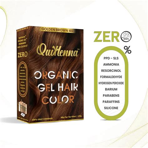 QuikHenna Organic Gel Hair Color 120 Gm - 4G Golden Brown ...
