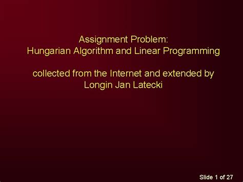 Assignment Problem Hungarian Algorithm 的图像结果
