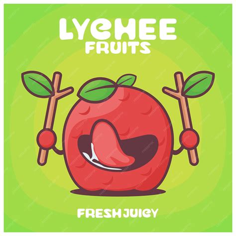 Premium Vector | Lychee cartoon fruits vector illustration