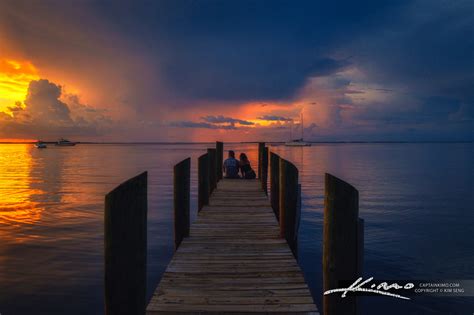 Key Largo Florida Couple Watching Sunset at Dock | HDR Photography by ...