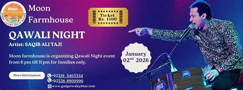 Qawali Night with qawal Saqib Ali Taji at Moon Farmhouse, Moon ...