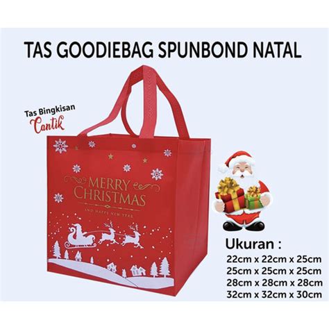 Jual Tas Spunbond Natal Christmas / Tas Goodie Bag Natal Christmas ...