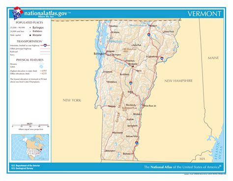 Large detailed map of Vermont state. The state of Vermont large ...