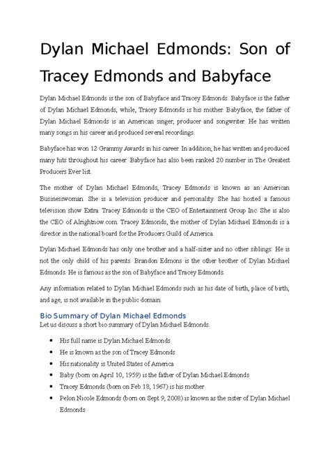 Dylan Michael Edmonds - Notes - Dylan Michael Edmonds: Son of Tracey ...