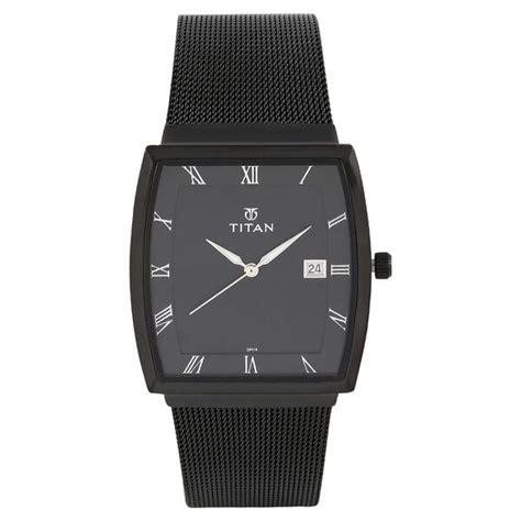 Buy Online Titan Quartz Analog with Date Black Dial Stainless Steel ...