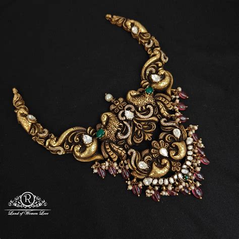 92.5 Silver peacock Design polki | Ramala Jewelry / Ramala Collections