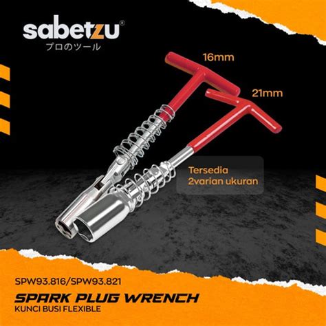 Jual SABETZU Kunci Busi Flexible 16mm 21mm T Type Spark Plug Socket ...
