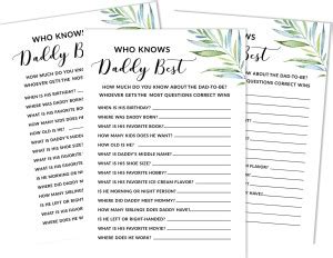 Inkdotpot Dinosaur Jungle Animals Who Knows Daddy Best Baby Shower Game ...