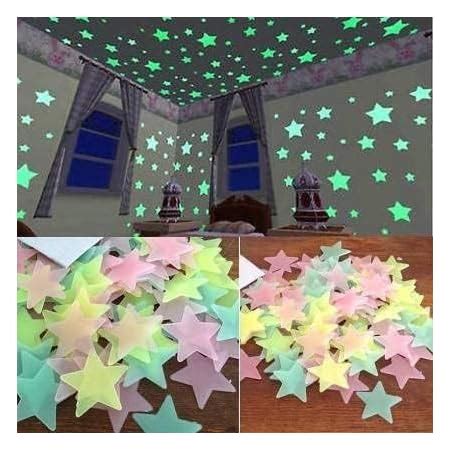 RICHER BRAND Multicolor Luminous Glow in Dark Stars Radium Attractive ...