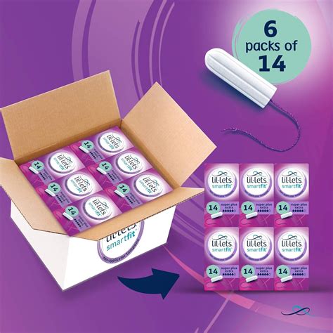 Lil-Lets Non-Applicator Super Plus Tampons X 96 | 6 Packs of 16 | Heavy ...