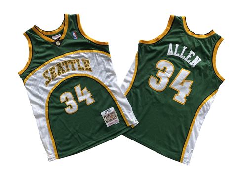Seattle Supersonics #34 Ray Allen Men's Green Basketball Jersey