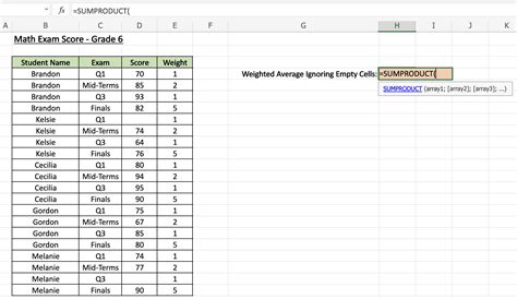 Ignore Blanks When Calculating Weighted Average in Excel - Sheetaki