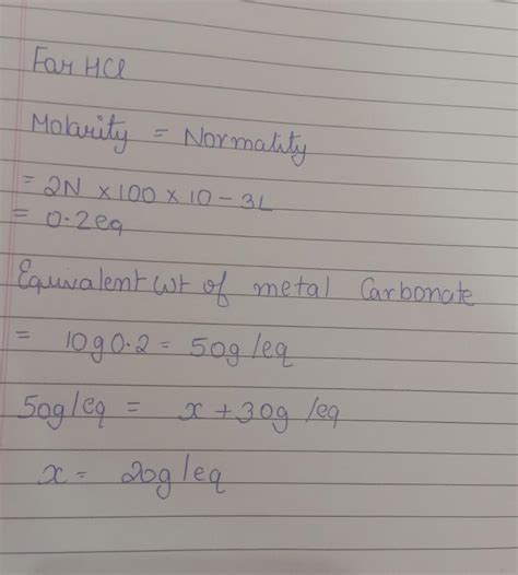 X gram of a metal(equivalent weight=12) was completely dissolved in 100 ...