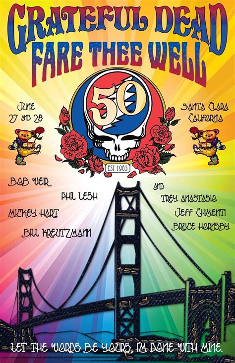 Grateful Dead Fare Thee Well Concert Poster Santa Clara June 27/28 2015 ...