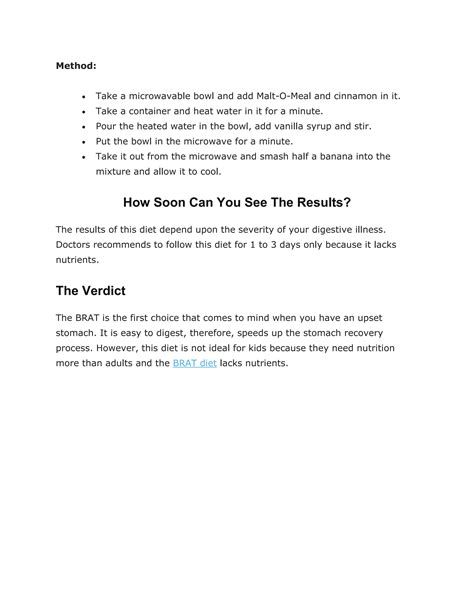 What Is The BRAT Diet? | PDF