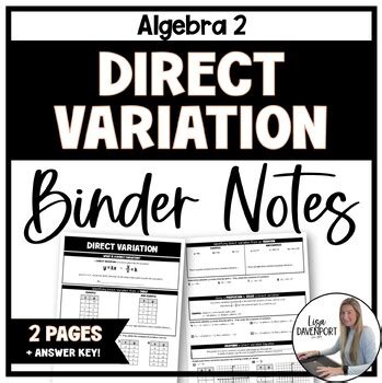Image result for Direct Variation Algebra 2