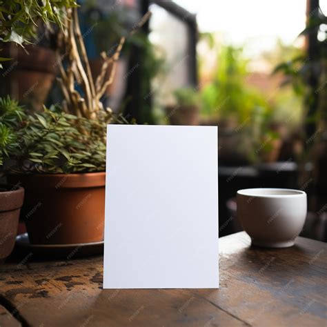 Premium Photo | A white card on a table with a white card on it