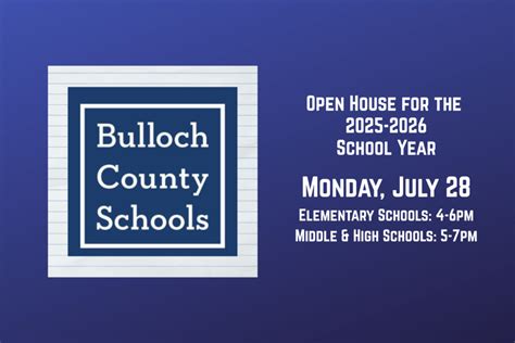 Reminder: Bulloch County Schools' Open Houses take place Monday - Grice ...