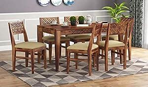 Woodstage Sheesham Wood 6 Seater Dining Table with 6 Chairs Wooden ...