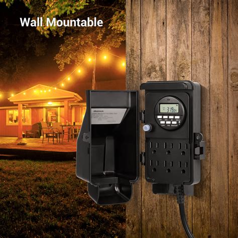 DEWENWILS Outdoor Digital Power Strip Timer, Outdoor Multi Socket Time ...