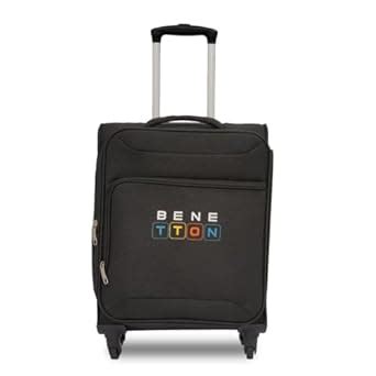 United Colors Of Benetton Macau Unisex Soft Luggage - Black, TSA Lock ...